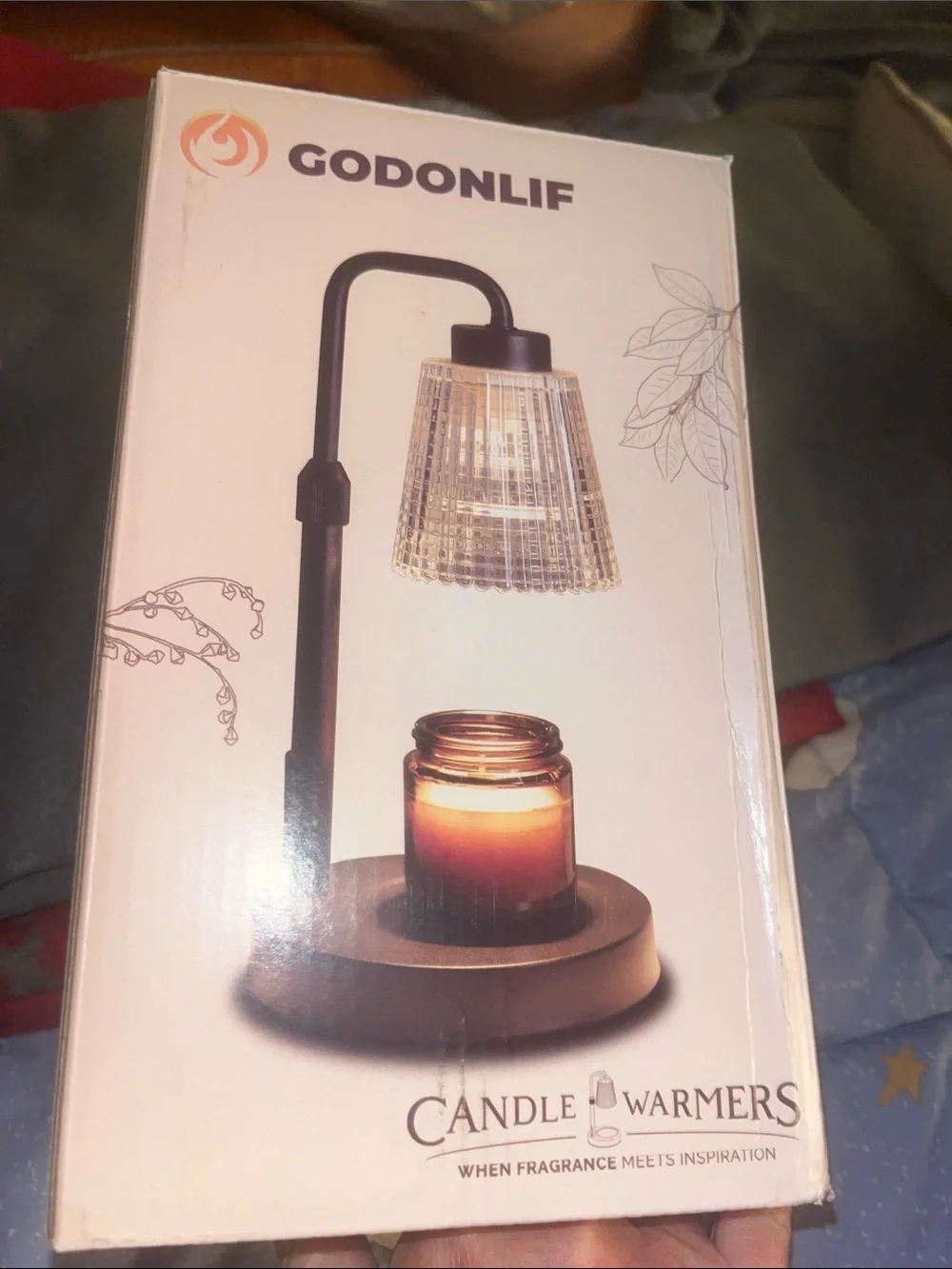 New Black Candle Warmer Lamp with Glass Shade and extra bulbs